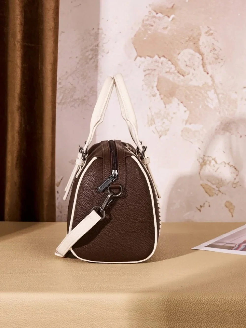 Wrangler Braided Crossbody Boston Bag - Coffee-Beige